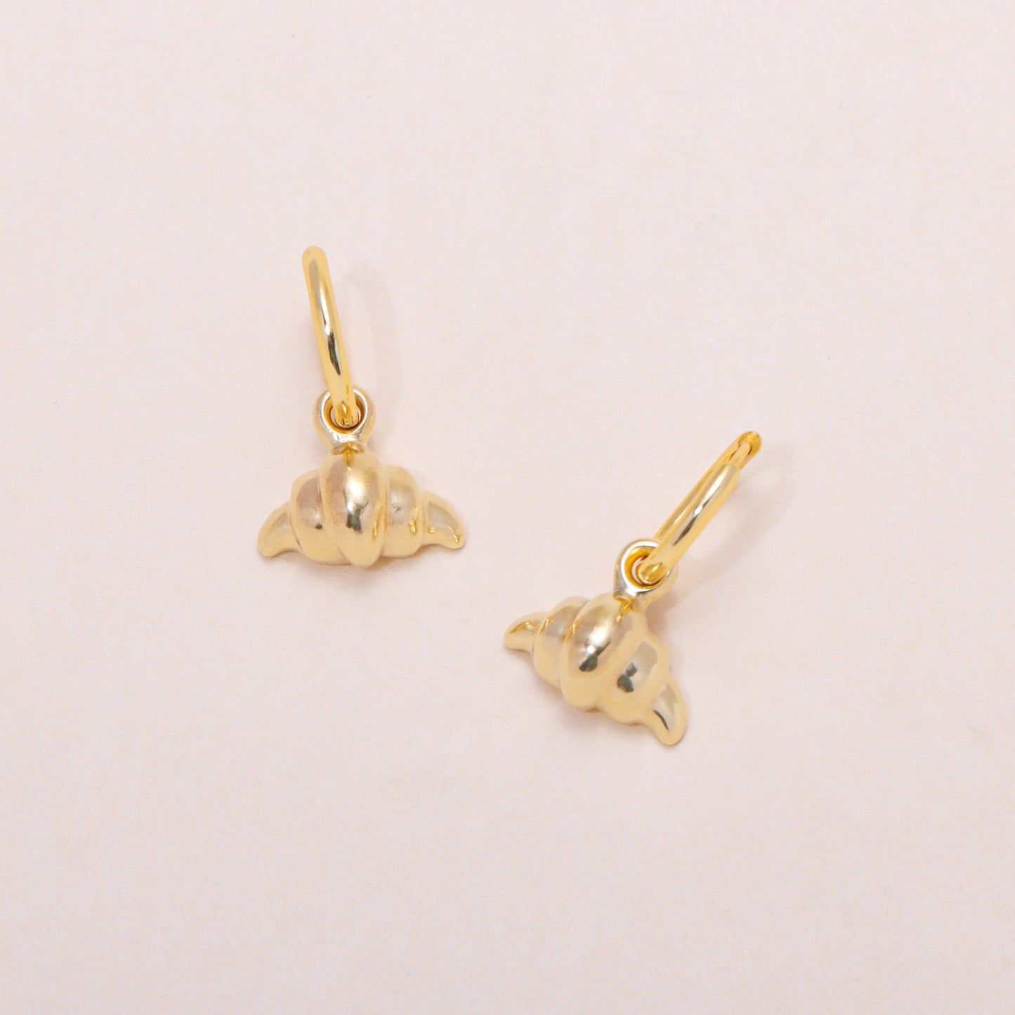 Freshly-Baked Croissant Hoop Earrings 14K Solid Gold