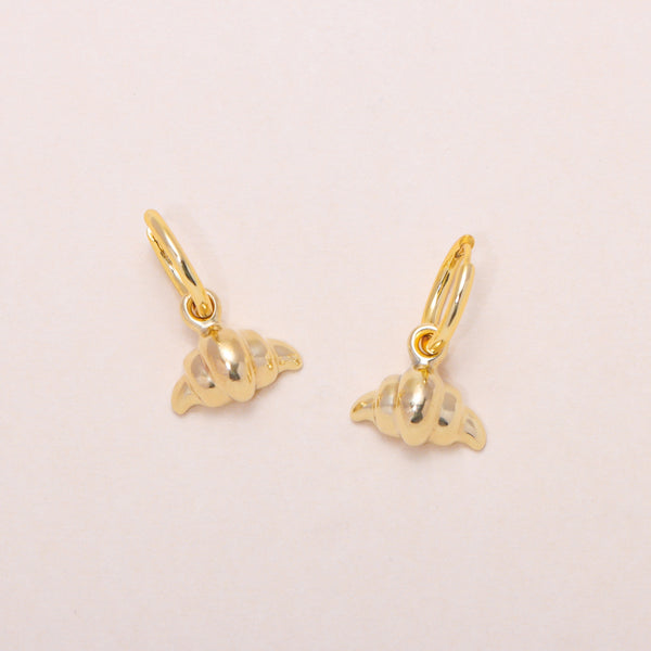Freshly-Baked Croissant Hoop Earrings 14K Solid Gold