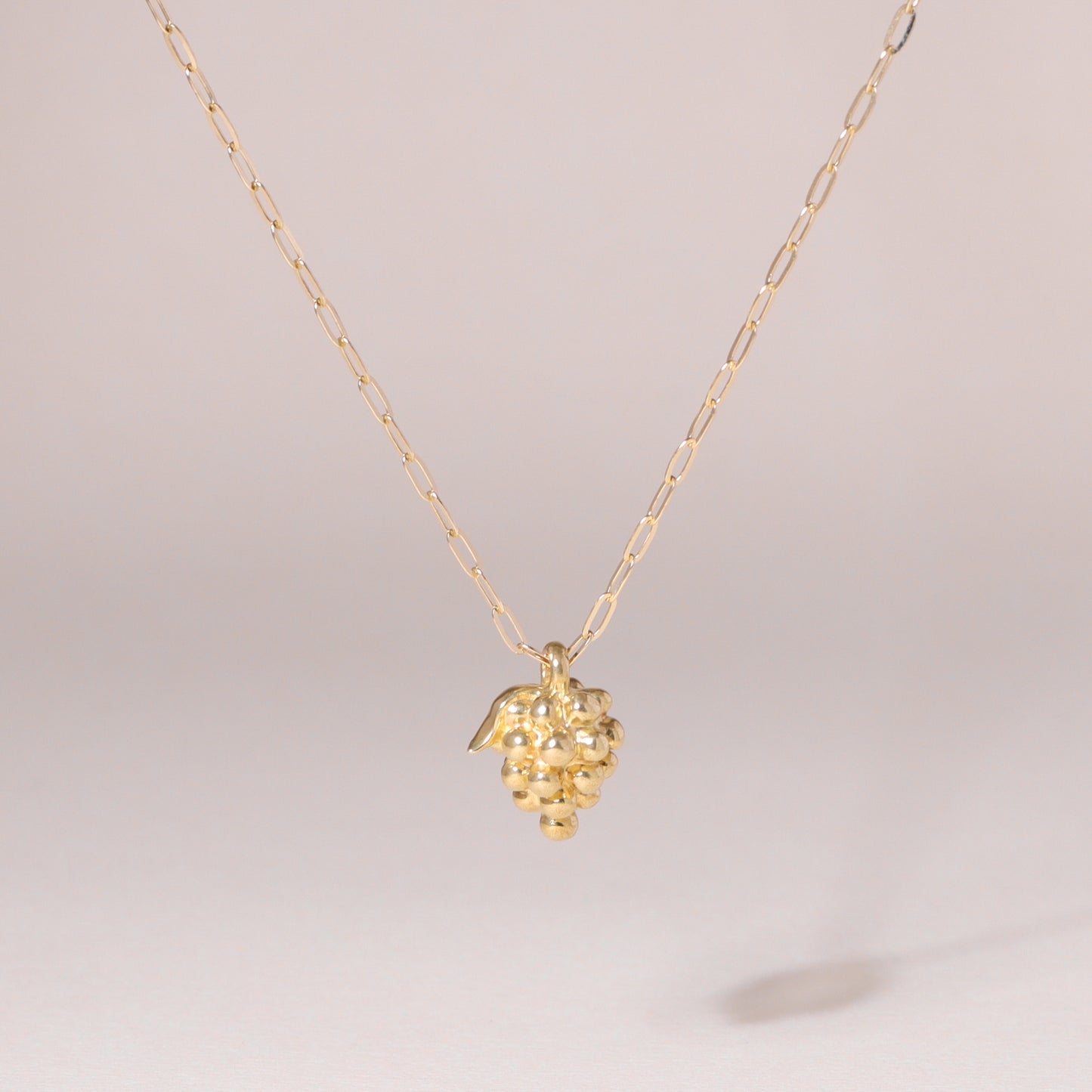 Grape Charm Necklace 14K Solid Gold