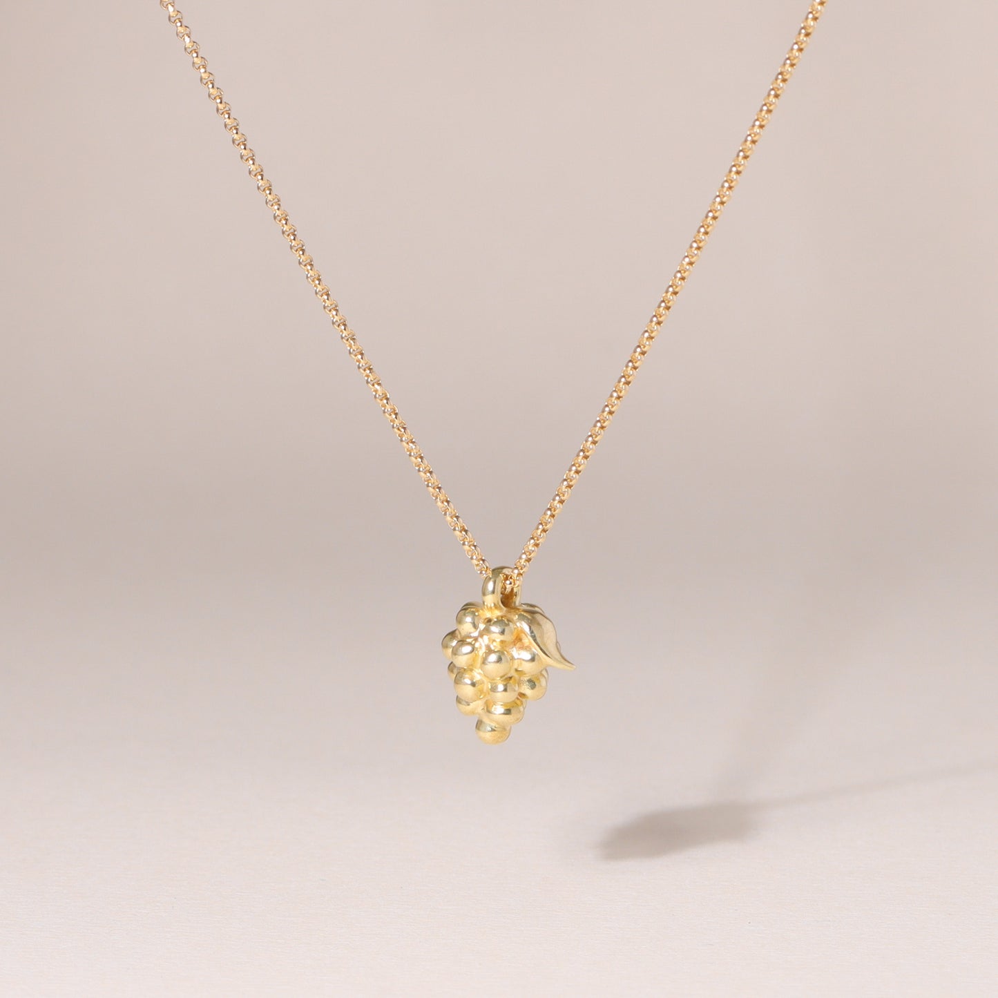 Grape Charm Necklace 14K Solid Gold