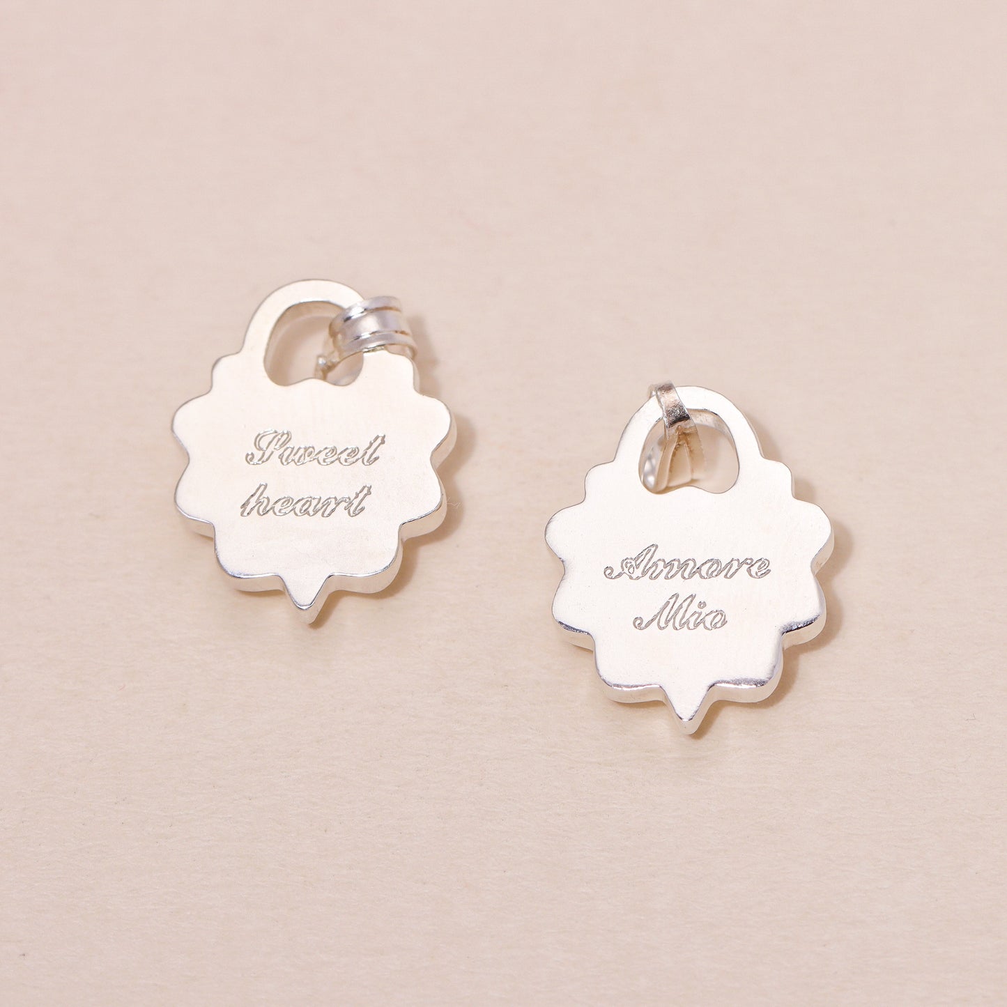 Ruffled Love Heart Charm Necklace