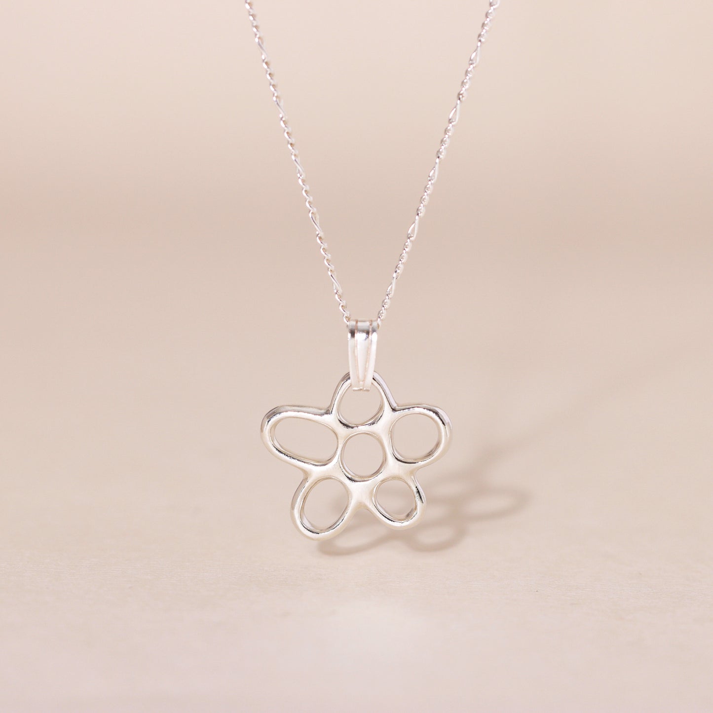 Hollow Flower Charm Necklace