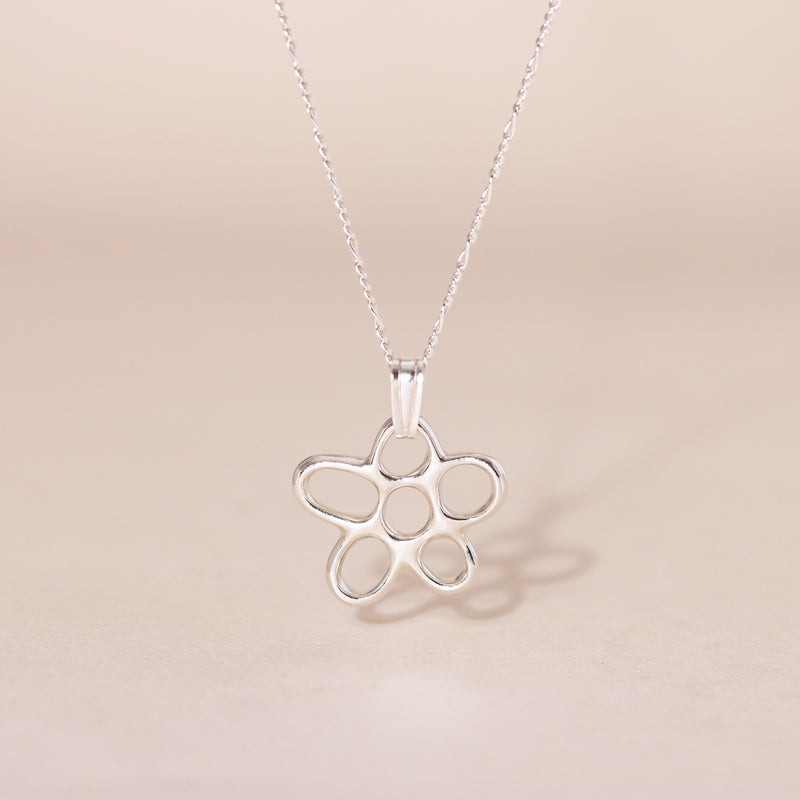 Hollow Flower Charm Necklace