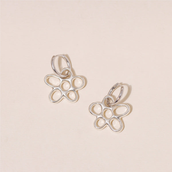 Hollow Flower Hoop Earrings