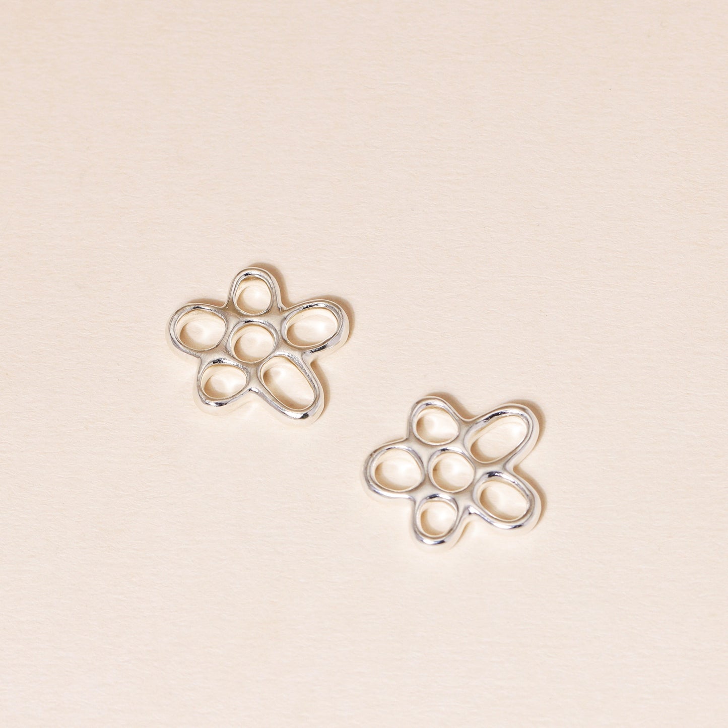Hollow Flower Hoop Earrings