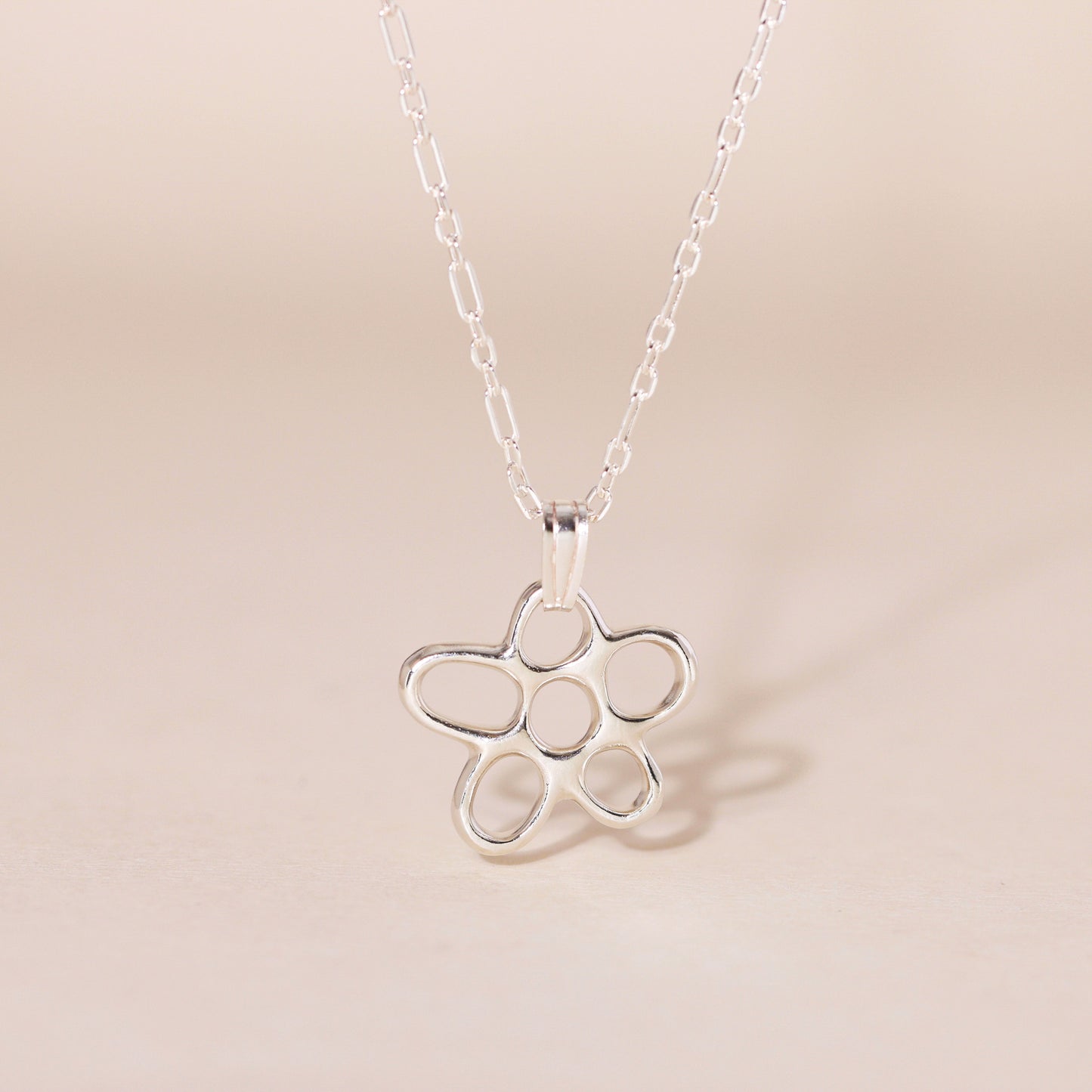 Hollow Flower Charm Necklace