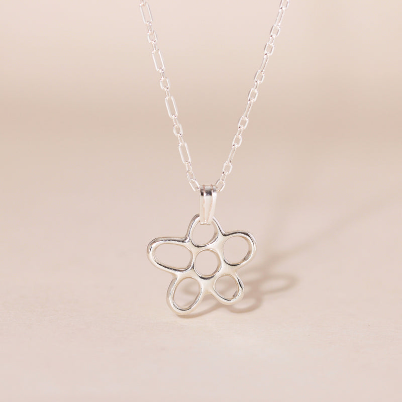 Hollow Flower Charm Necklace