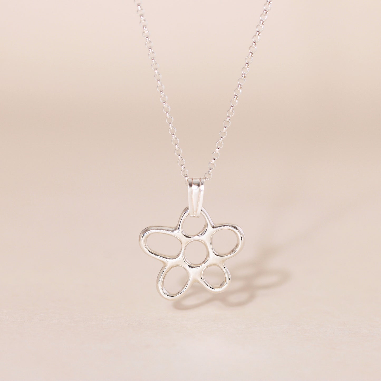 Hollow Flower Charm Necklace