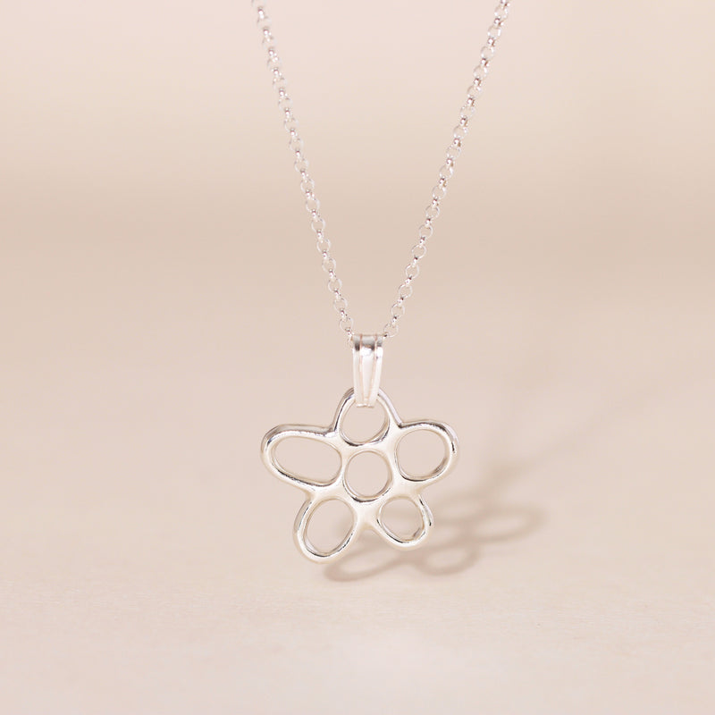 Hollow Flower Charm Necklace