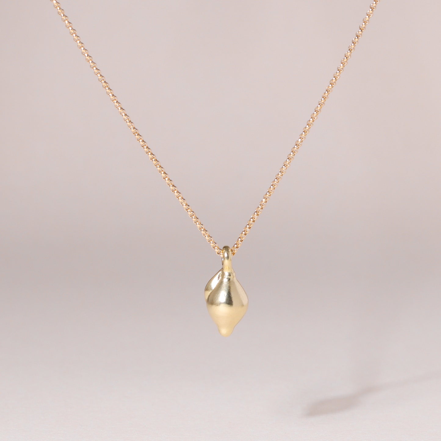 Lemon Charm Necklace 14K Solid Gold