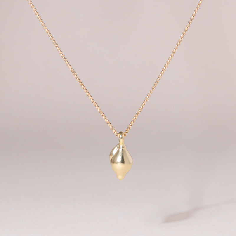 Lemon Charm Necklace 14K Solid Gold