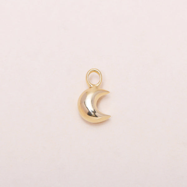 Star Moon Hoop Earrings 14K Solid Gold