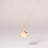Little Moon Monster Charm Necklace 14K Solid Gold