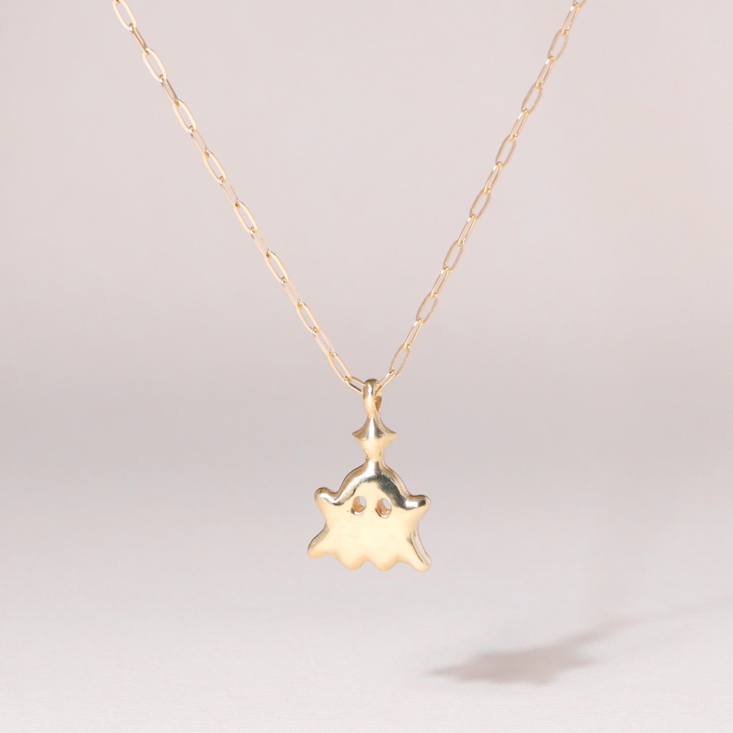 Little Star Monster Charm Necklace 14K Solid Gold