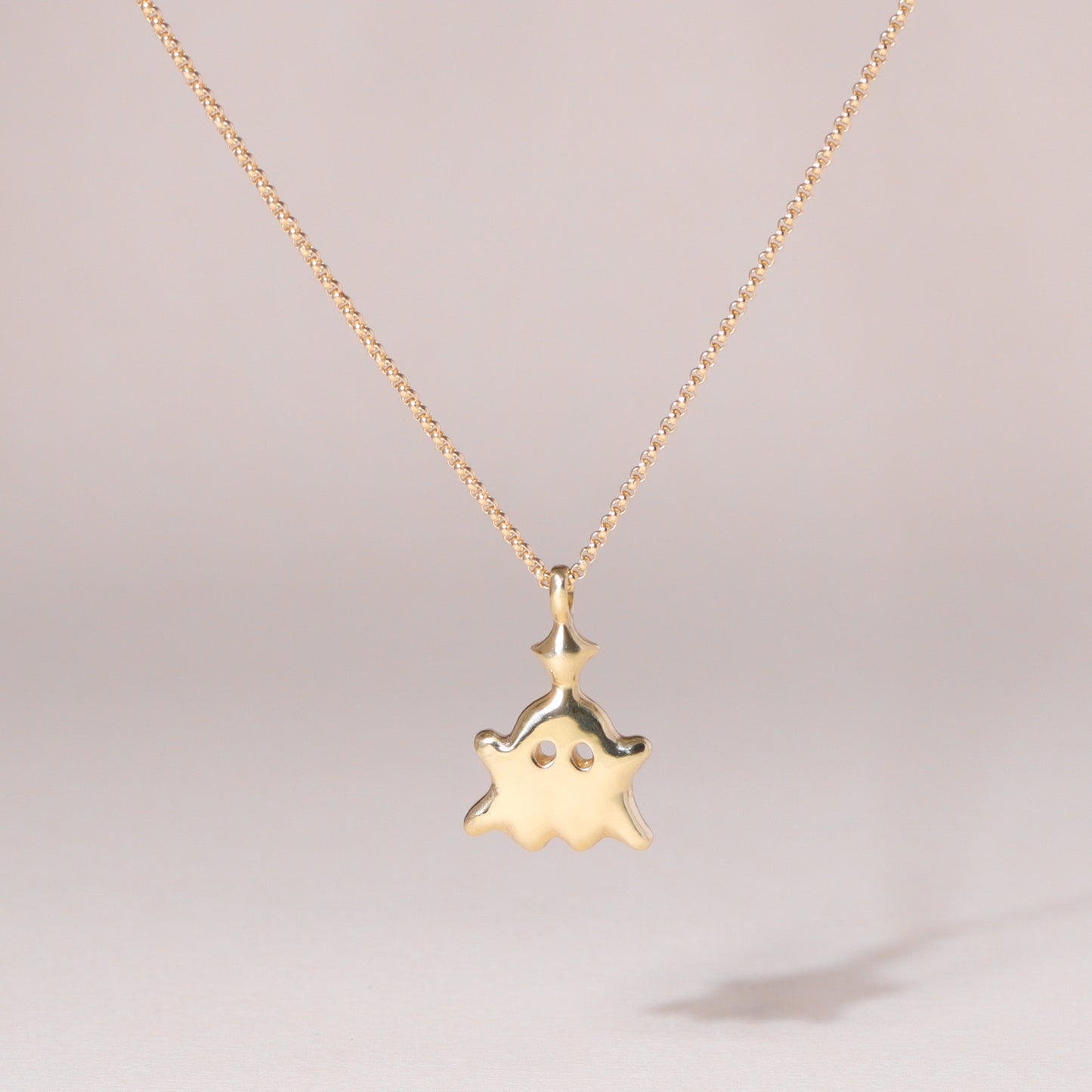 Little Star Monster Charm Necklace 14K Solid Gold
