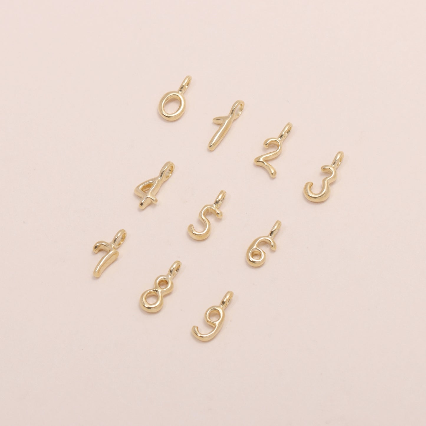 Lucky Number Charm Necklace 14K Solid Gold