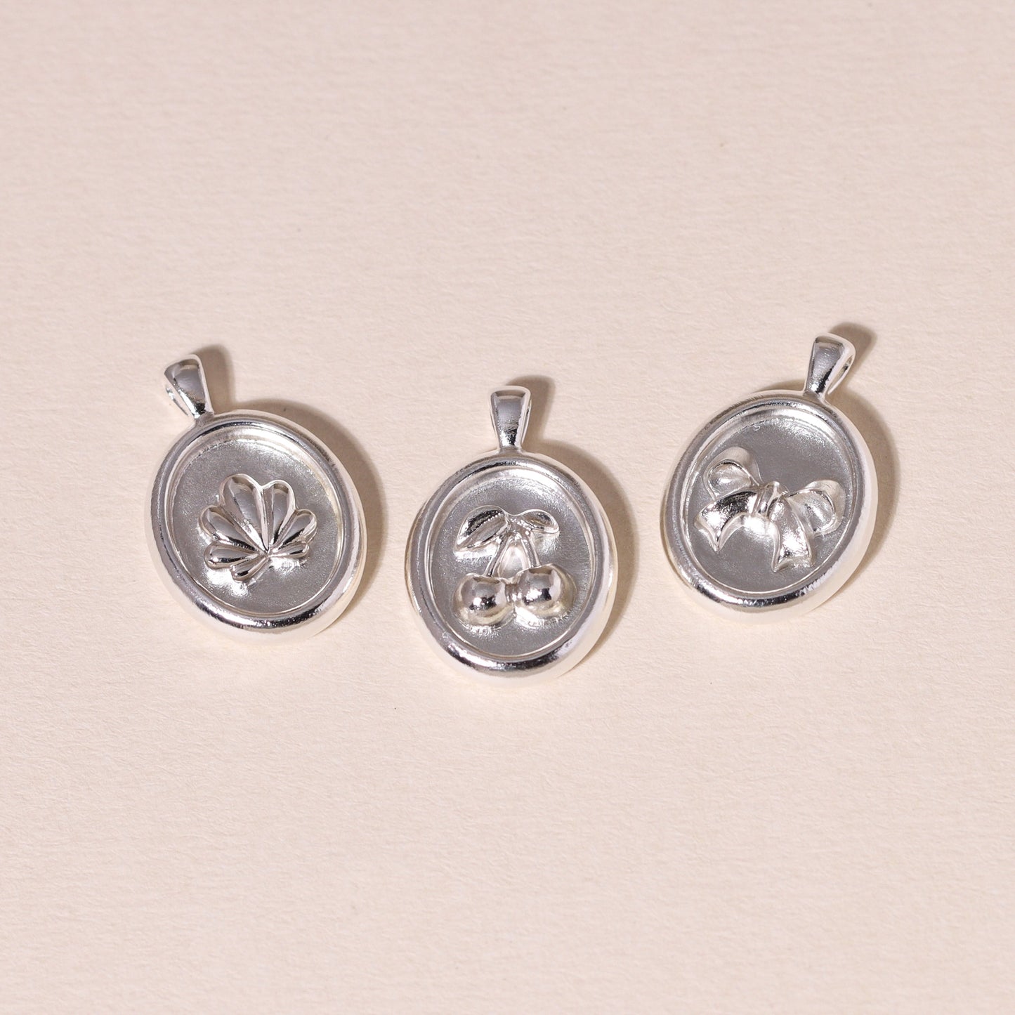 Sweet Oval-Framed Cherry Charm Necklace