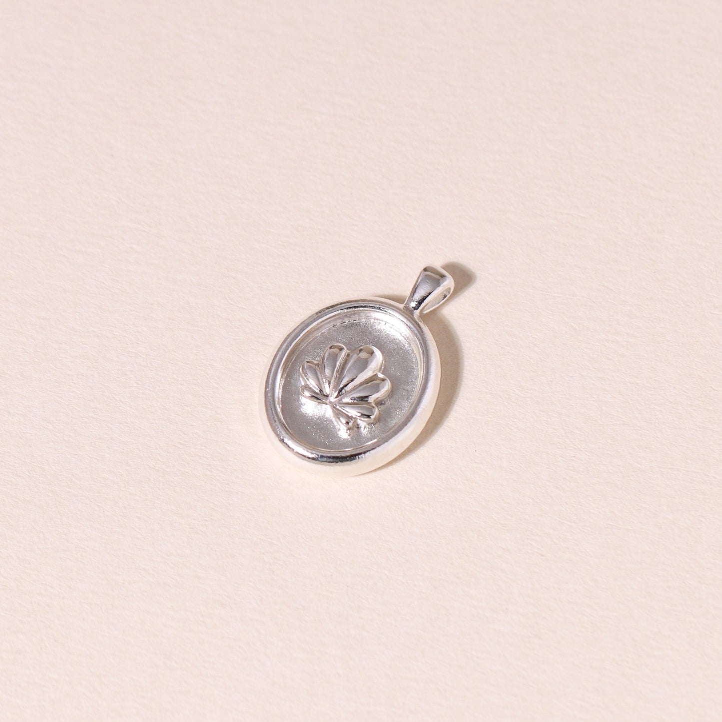 Oval-Framed Shell Charm Necklace