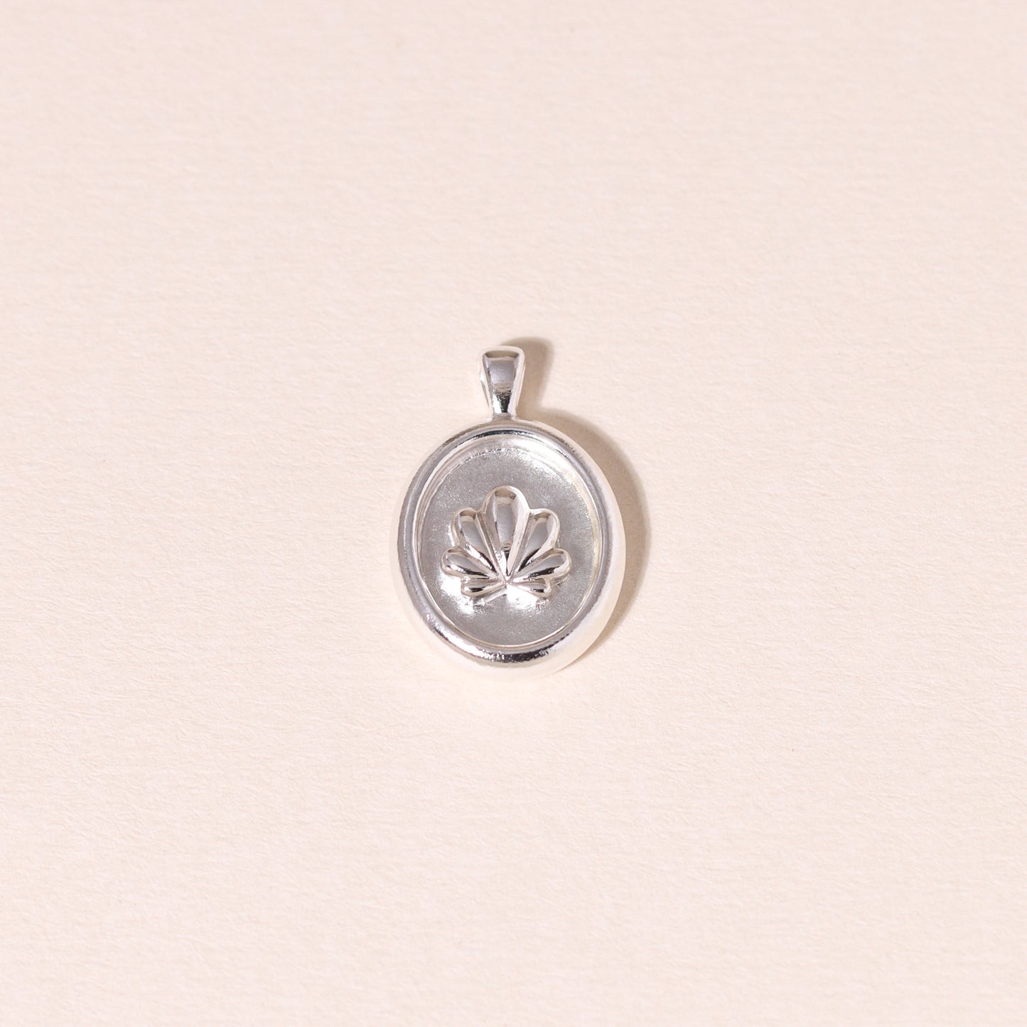 Oval-Framed Shell Charm Necklace