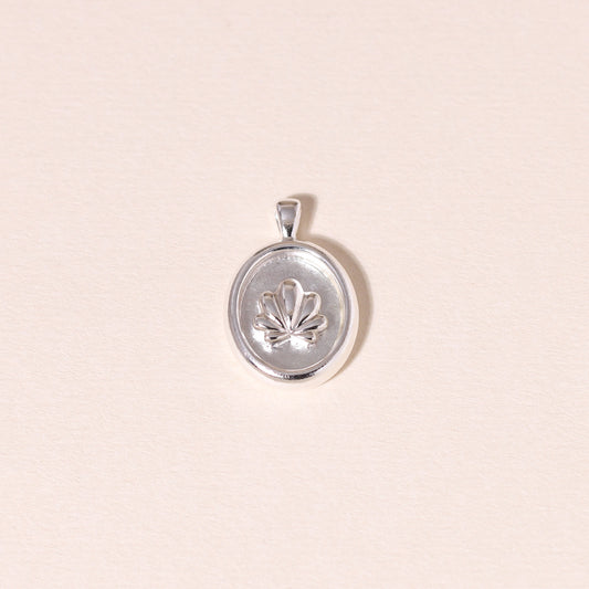 Oval-Framed Shell Charm Necklace
