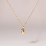Pear Charm Necklace 14K Solid Gold