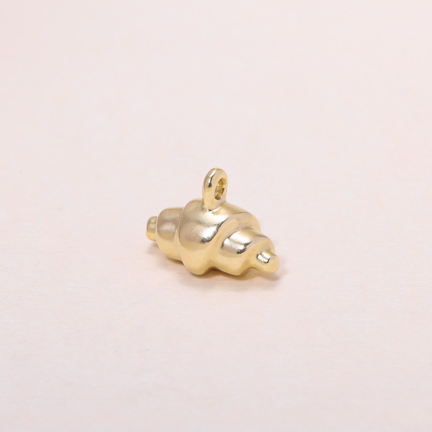 Pre-Baked Croissant Charm Necklace 14K Solid Gold