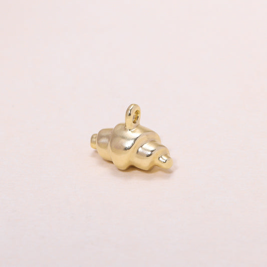 Pre-Baked Croissant Charm Necklace 14K Solid Gold