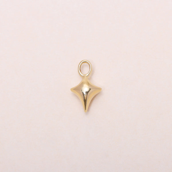 Little Star Hoop Earrings 14K Solid Gold