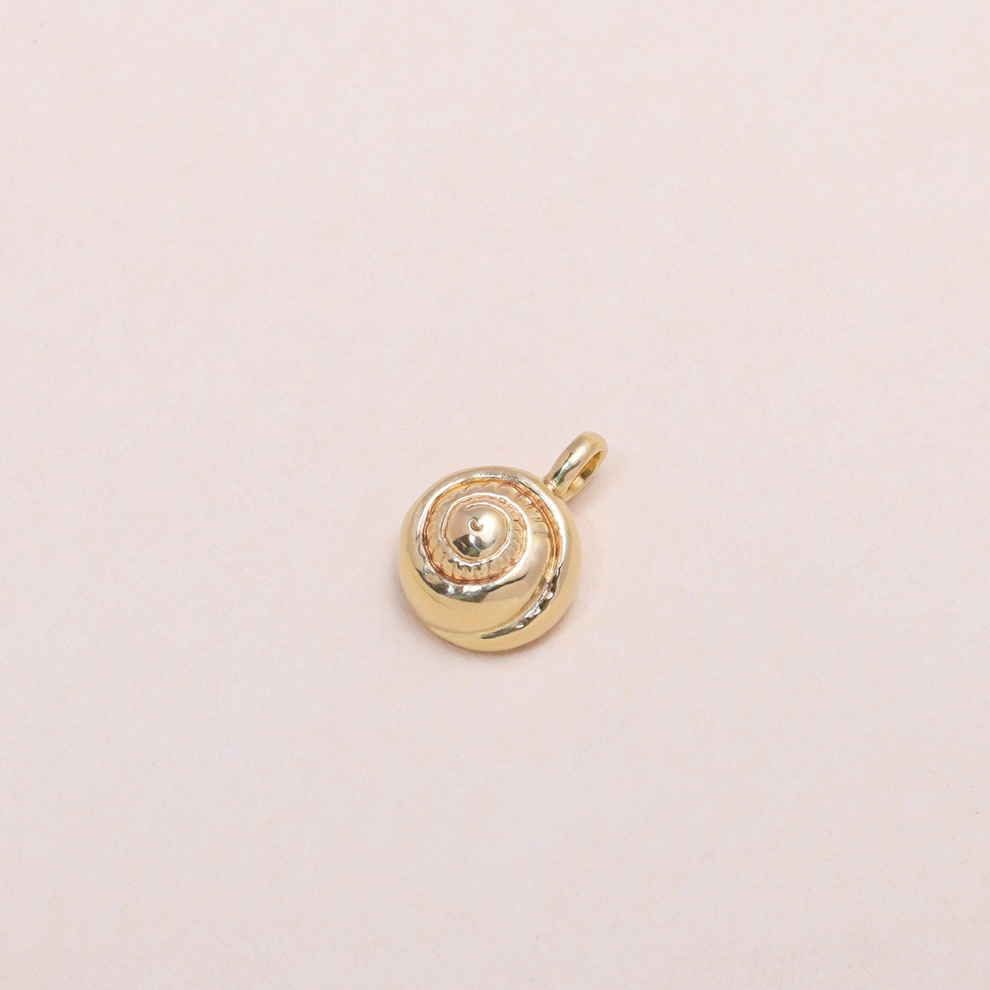 Swirl Shell Charm Necklace 14K Solid Gold