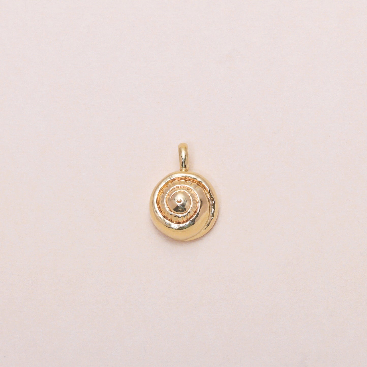 Swirl Shell Charm Necklace 14K Solid Gold