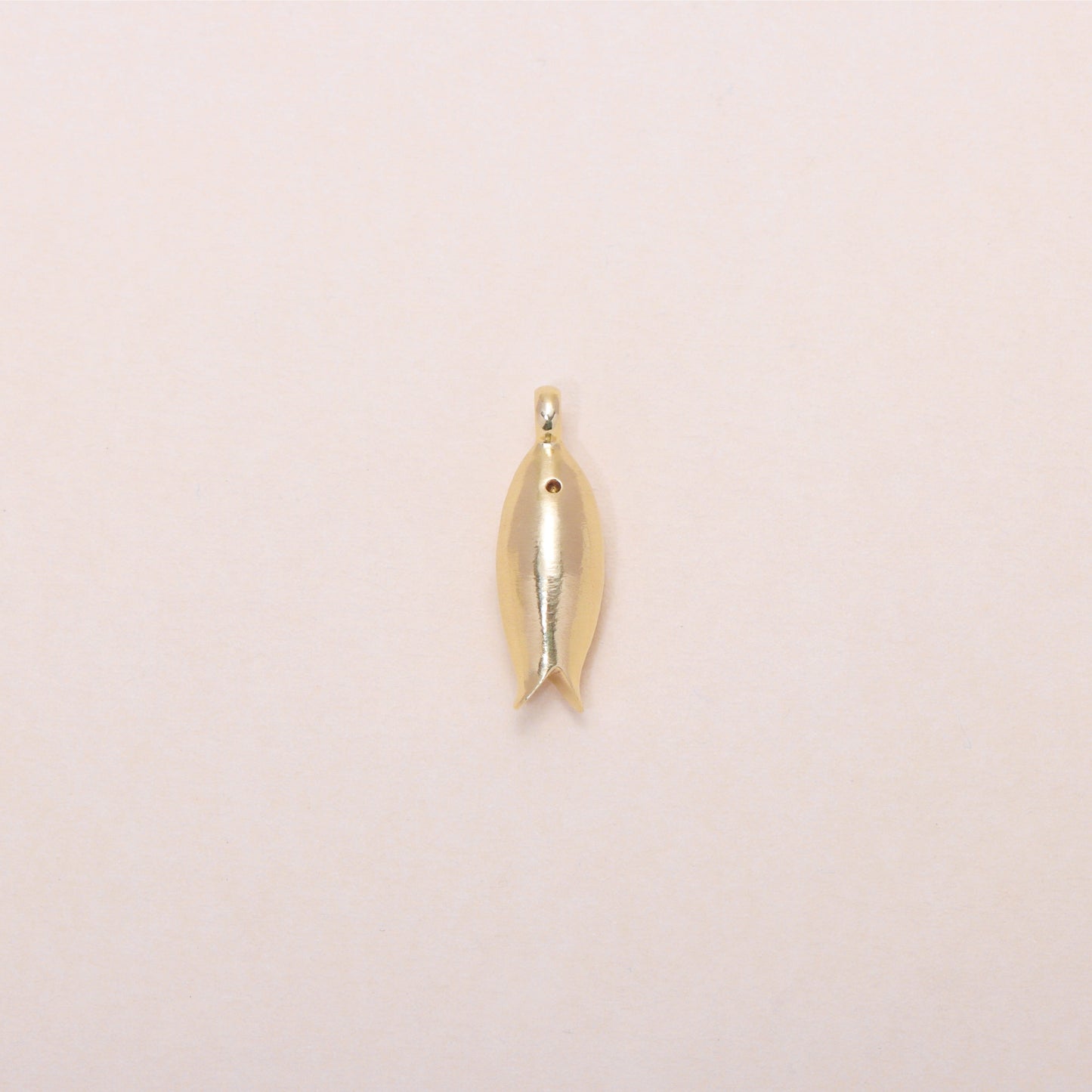 Little Sardine Charm Necklace 14K Solid Gold
