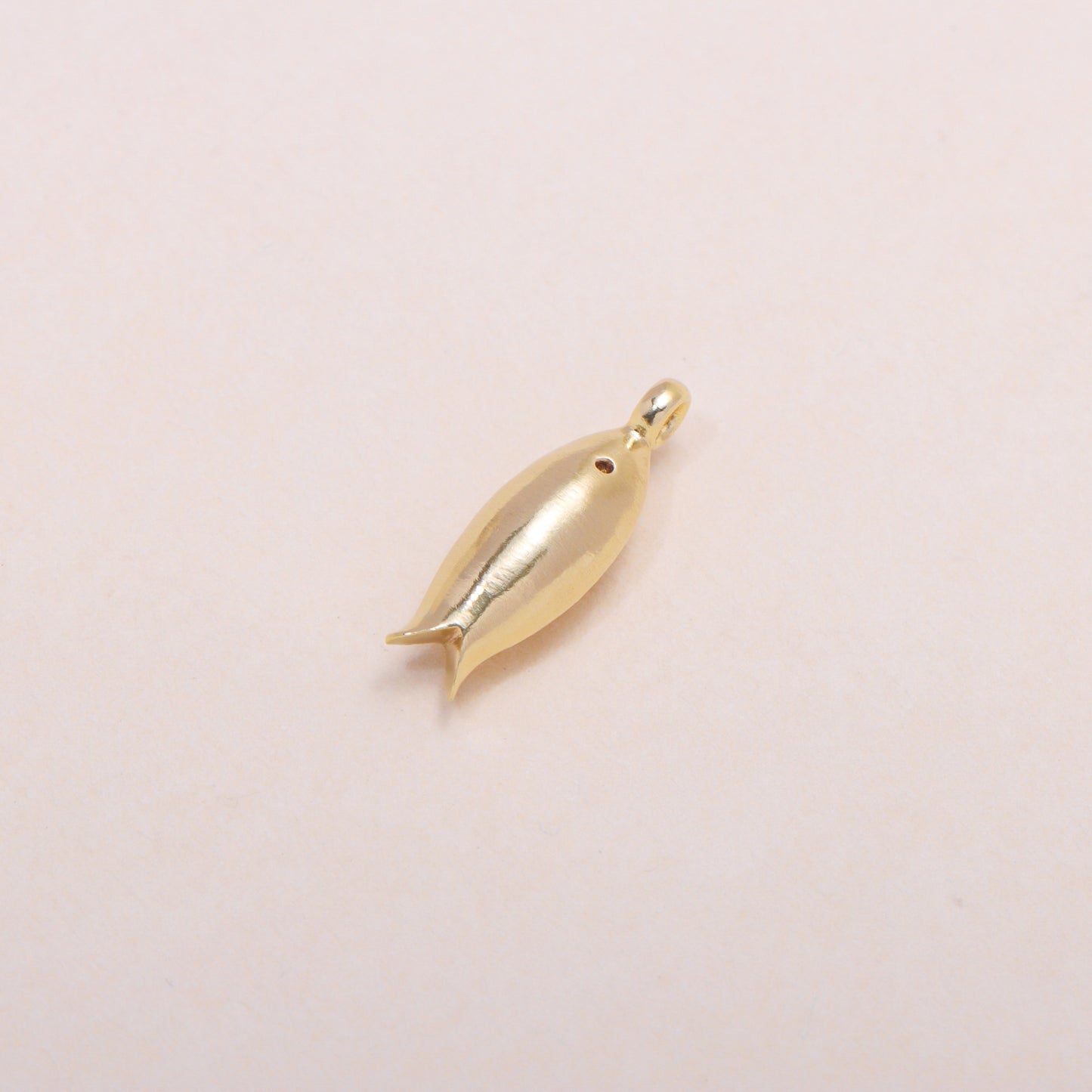 Little Sardine Charm Necklace 14K Solid Gold