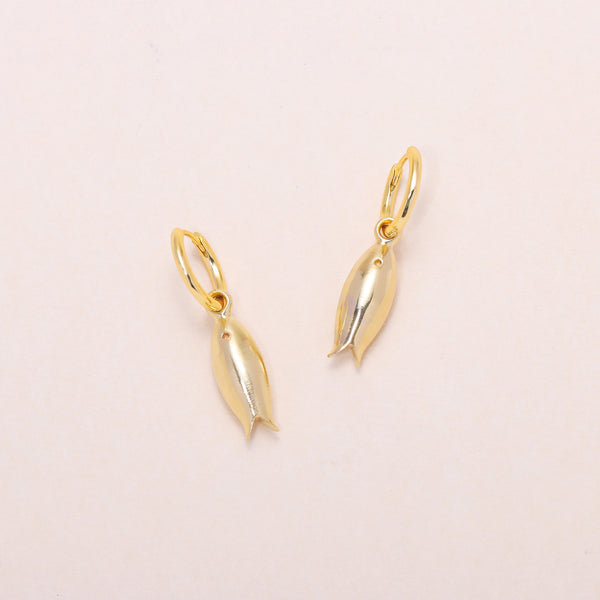 Little Sardine Earrings 14K Solid Gold
